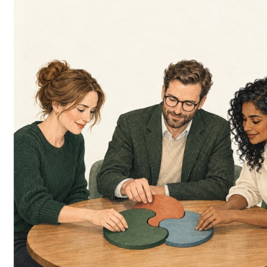 Cross-cultural colleagues working together